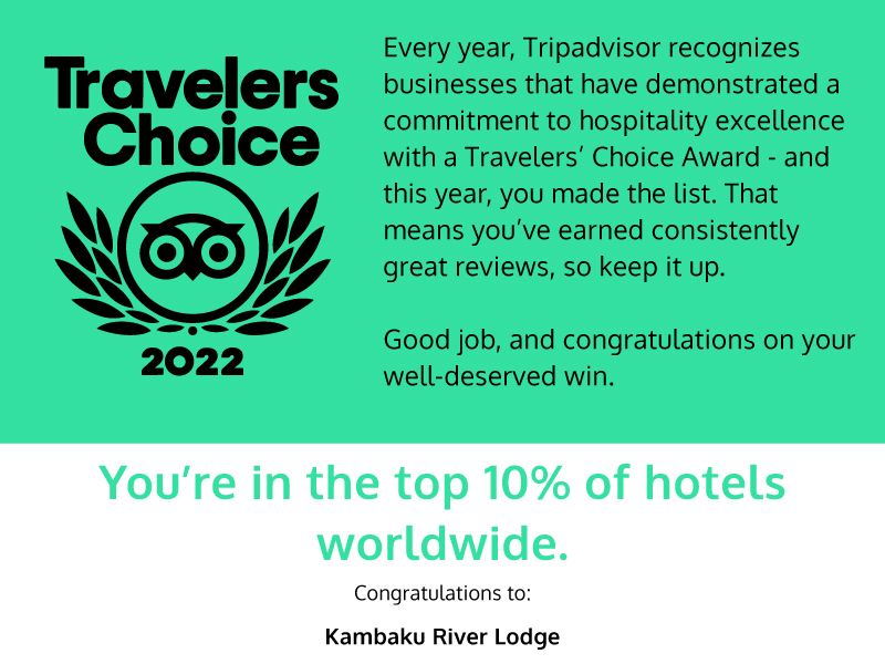 Featured image for “Kambaku Awarded TripAdvisor’s Traveller’s Choice 2022 Accolade”
